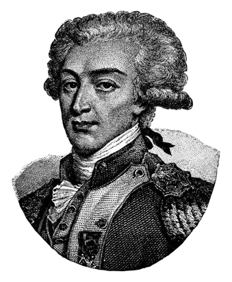A vintage engraved portrait of the Marquis de Lafayette